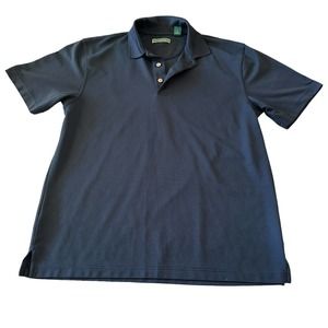Cubavera Shirt Adult Size Large Navy Blue Short Sleeve Golf‎ Work Casual Polo